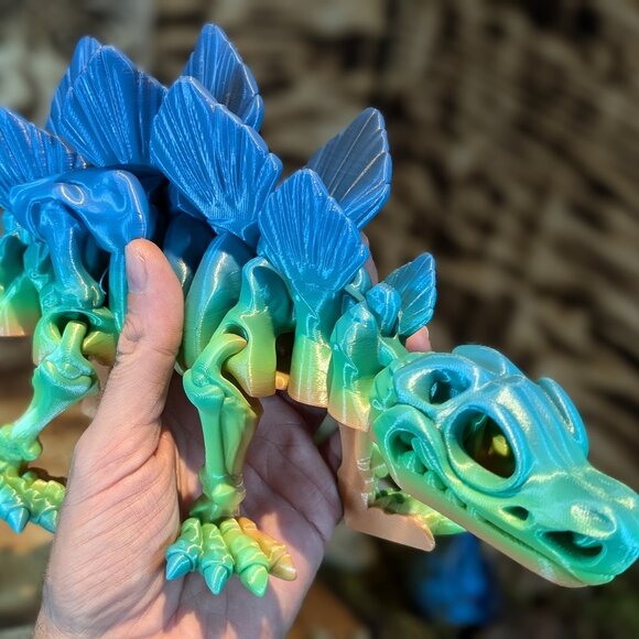 Skeleton Stegosaurus Flexible Articulated Fidget Toy Dinosaur Dino 3D Printed - Picture 5 of 9